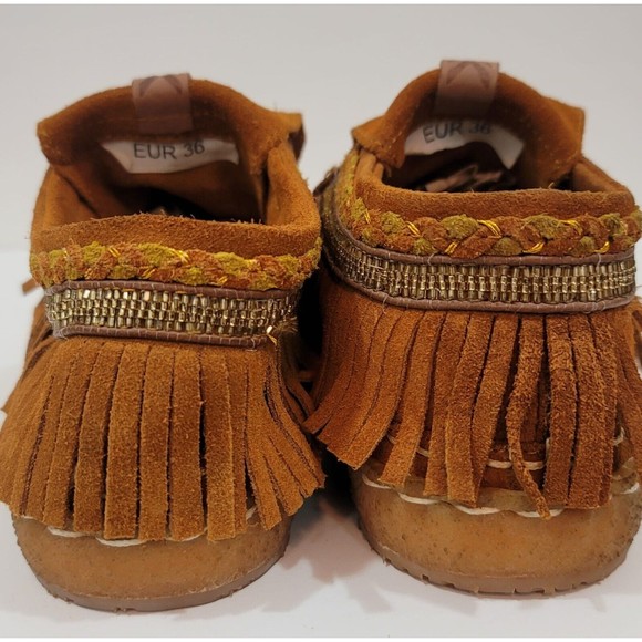 Laidback London Ekry Chestnut Suede Handmade Mocassin Sz.EU-36 US-5 - Picture 3 of 7